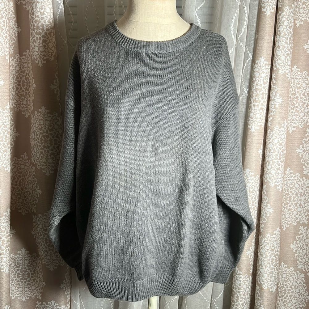 Vintage Essential Elements Grey Crew Neck Sweater – Size Large🌸